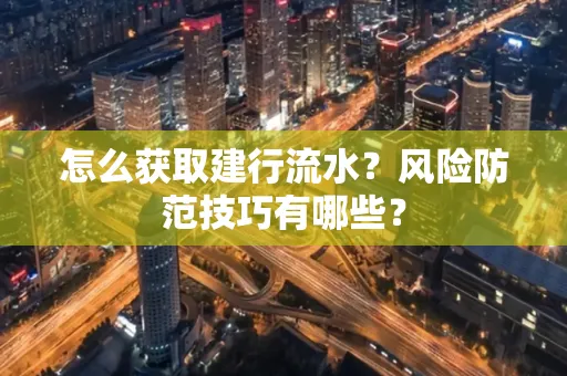 怎么获取建行流水？风险防范技巧有哪些？
